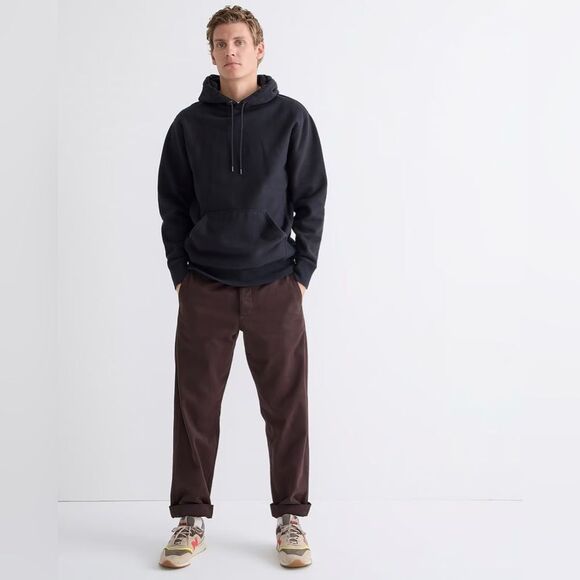 NWT J CREW TALL Heritage 14 oz. fleece hoodie in black - Picture 2 of 7